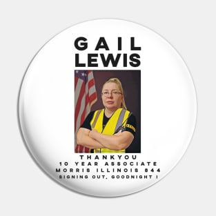 Gail Lewis tribute | Black Font Pin