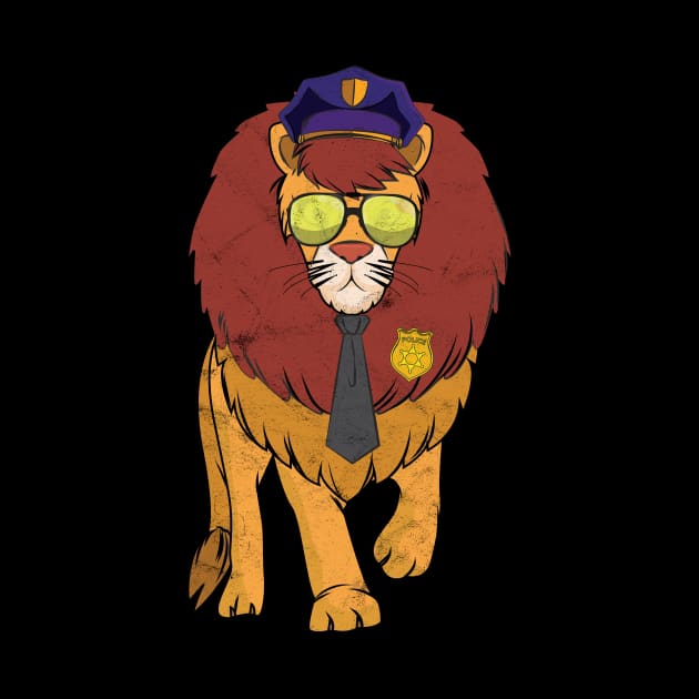 police police officer lion comic cartoon gift by avshirtnation