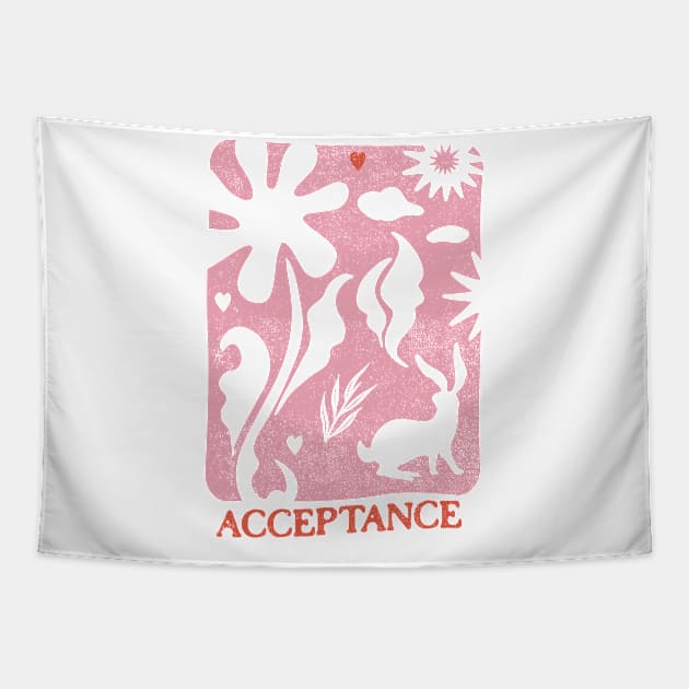 Boho Pink Acceptance Tapestry by Annelie