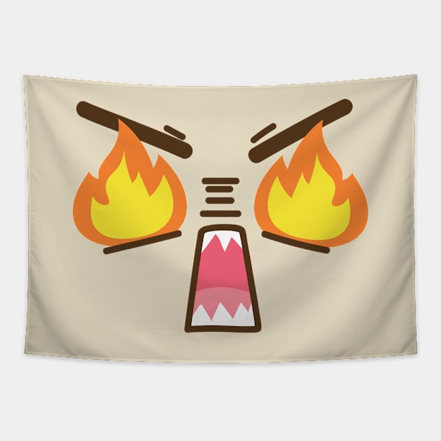 Raging Cute Face Tapestry by Tariq-T-art