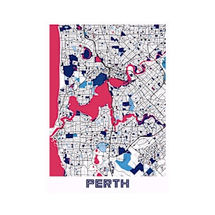 Perth - Australia MilkTea City Map T-Shirt