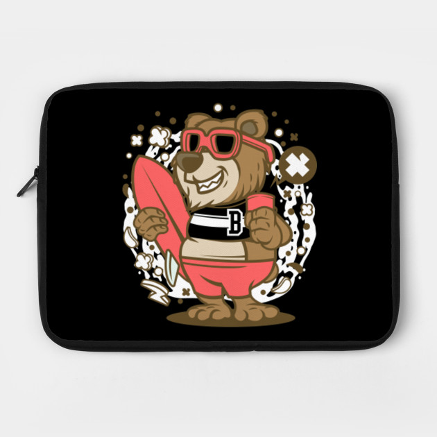 Bear Surfing Bear Surfing Laptop Case Teepublic