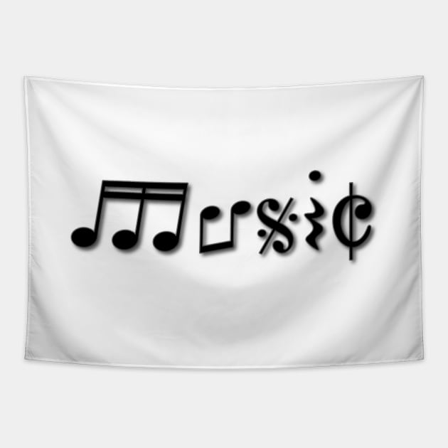 Music Text Design Art Tapestry by WarriorWoman