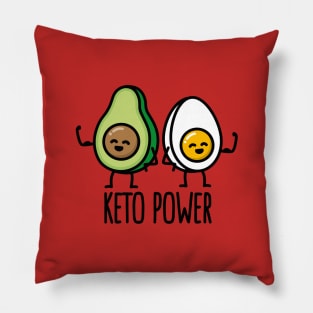 Keto Power Egg Avocado Ketogenic Ketosis Gift idea Pillow