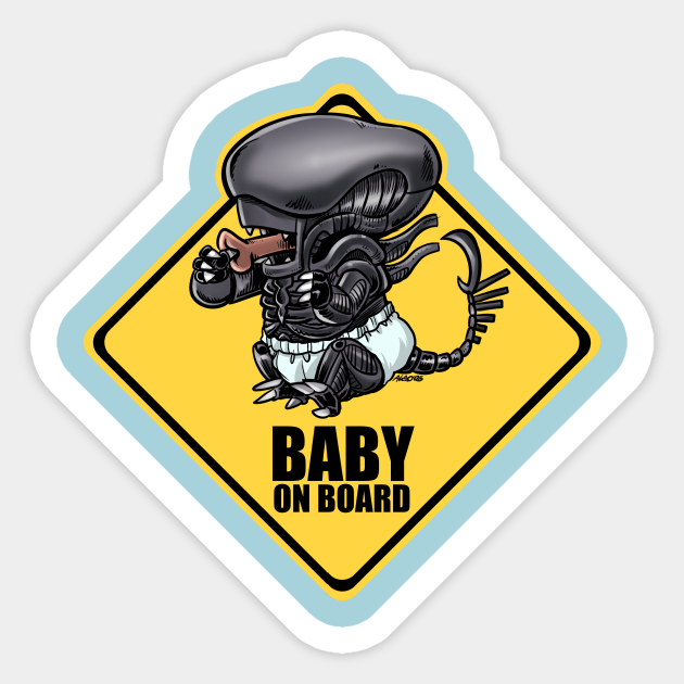 Baby On Board Alien Sticker Teepublic