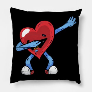 Cute Heart Dabbing Funny Artwork Pillow