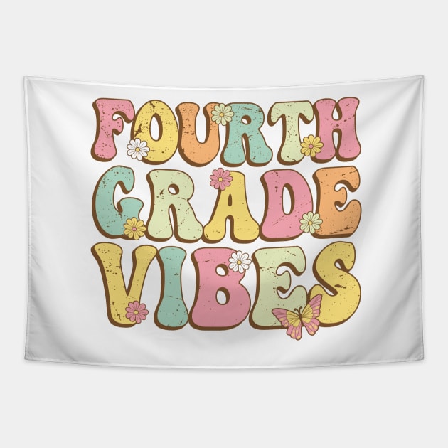 Fourth Grade Vibes , 4th Grade Vibes , back to school Retro Vintage Tapestry by GShow