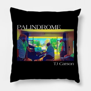 Palindrome Color Drawn (White Text) Pillow