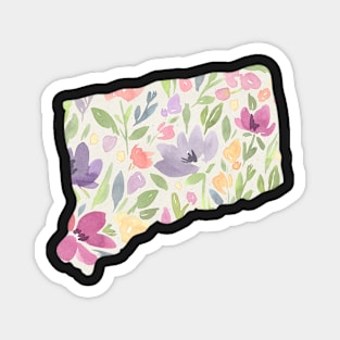 Connecticut Silhouette Florals Magnet