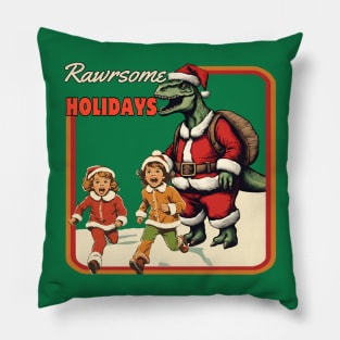 Dinosaur  Santa Claus Pillow