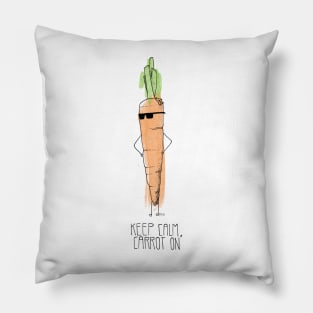 Keep Calm, Carrot On Pillow