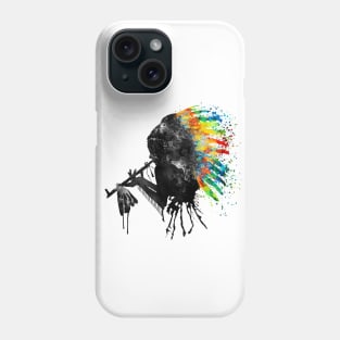 Indian Silhouette with Colorful Headdress Phone Case