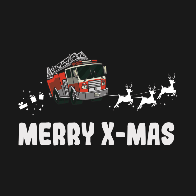 Fire truck Christmas Firefighter by Anassein.os