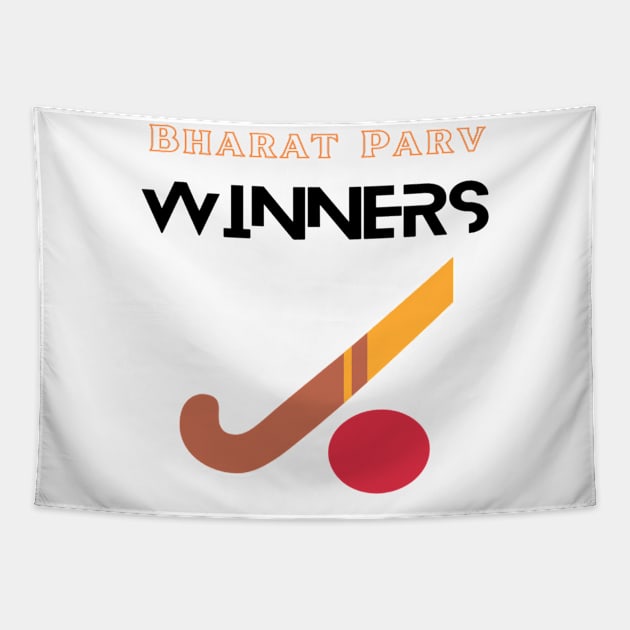 Bharat Parv - Hockey Winners Tapestry by Bharat Parv