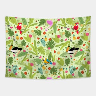 Tropical summer with birds pattern Tapestry