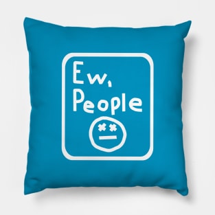 White Line Ew People Frame Graphic Pillow