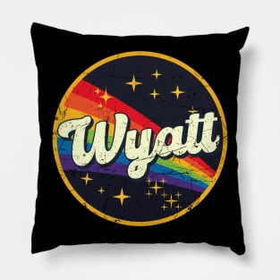 Wyatt // Rainbow In Space Vintage Grunge-Style Pillow