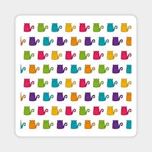 Cutie Rainbow Cats Repeating Pattern Magnet