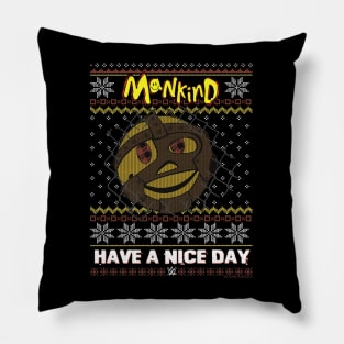 Mankind Happy Christmas Ugly Pillow