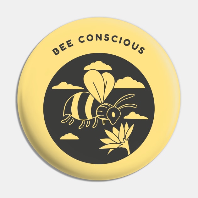 Bee conscious Pin by LoenaStudio