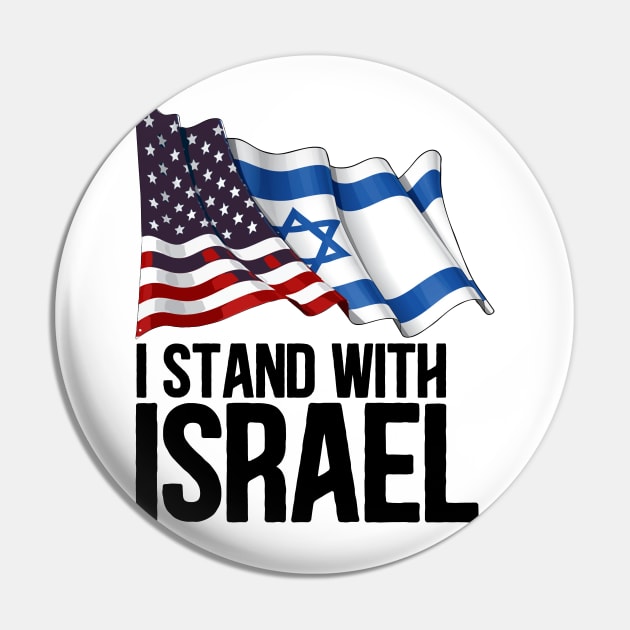 I Stand with Israel American Jewish flag Pin by RetroPrideArts