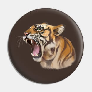 Roaring Tiger Face Pin