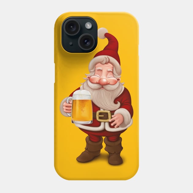 Santa Claus drinking beer Phone Case by JORDYGRAPH