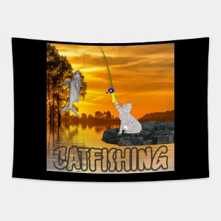 A cat on catfishin Tapestry