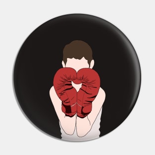 Boxer with Red Gloves - A Boxer wearing Boxing Gloves Pin