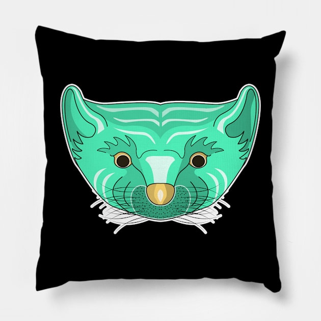 cyan pine marten Pillow by dwalikur