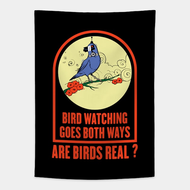 Bird Watching Goes Both Ways Tapestry by SHB-art