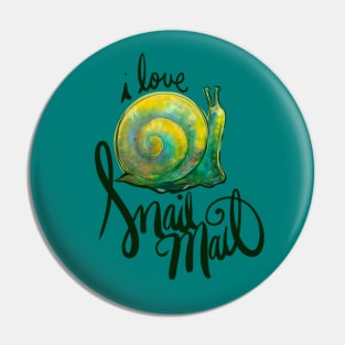 I Love Snail Mail Cute Snail Buddy Pin