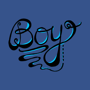 Boy in Cursive T-Shirt