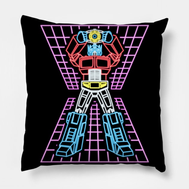 Optimus prime neon Pillow by AlanSchell76