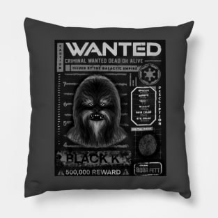 Krrsantan wanted black and white Pillow