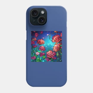 Stained Glass Roses Phone Case