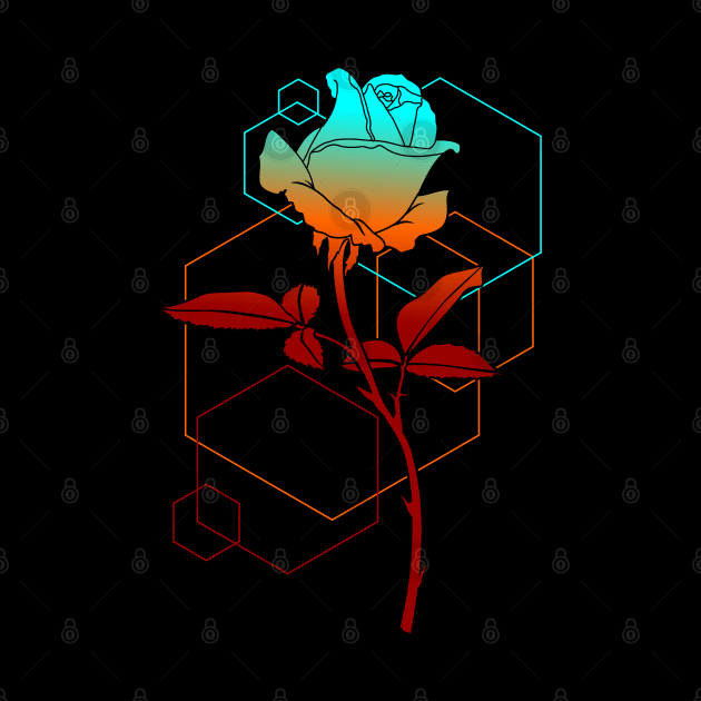 geometric rose by Mad77store