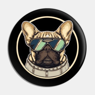 French Bulldog Pilot Dog Lover Frenchie Pin