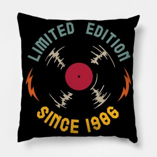 Vintage 1986 Music Vinyl Pillow