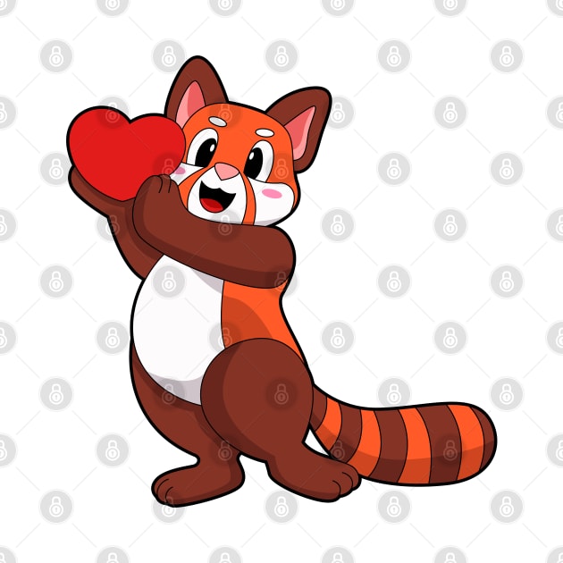 Red panda at Love with Heart by Markus Schnabel