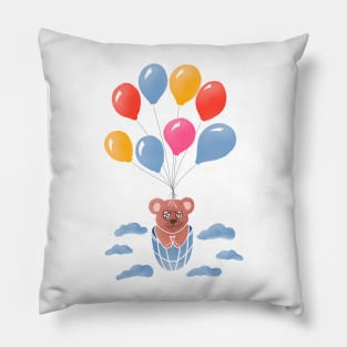 Teddy Bear and Balloons Pillow