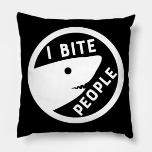 Shark Meme - I Bite People - Sharks Jaws Parody Shark Attack Pillow