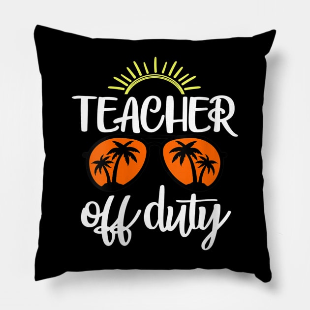 Womens Teacher Off Duty Sunglasses Beach Summer Sunset Pillow by luxembourgertreatable