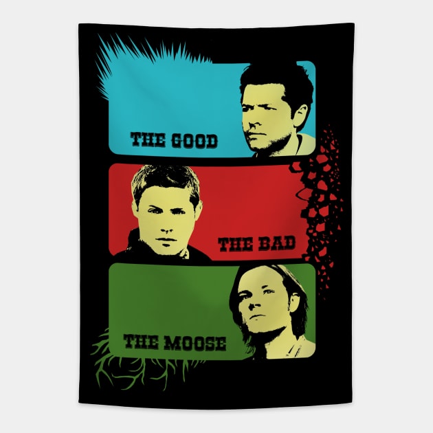 The Good The Bad The Moose Tapestry by bctaskin