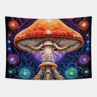 Chakra Infused Mushroom Meditation Tapestry