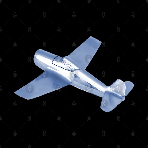 Silver Blue high flyer plane by alienartfx