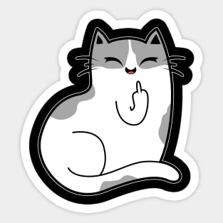 Middle Finger Cat Sticker, Gifts for Cat Lovers – Snarky Pants Studios