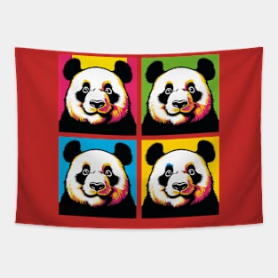 Pop Squinting Panda - Funny Panda Art Tapestry