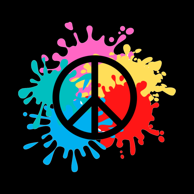 Colorful paintball shot peace symbol - Inspirational by shanesil