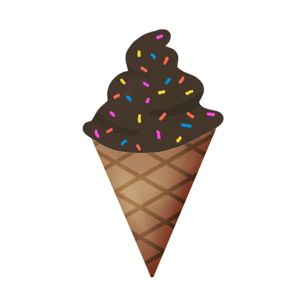 Chocolate Ice Cream With Sprinkles by Kelly Louise Art